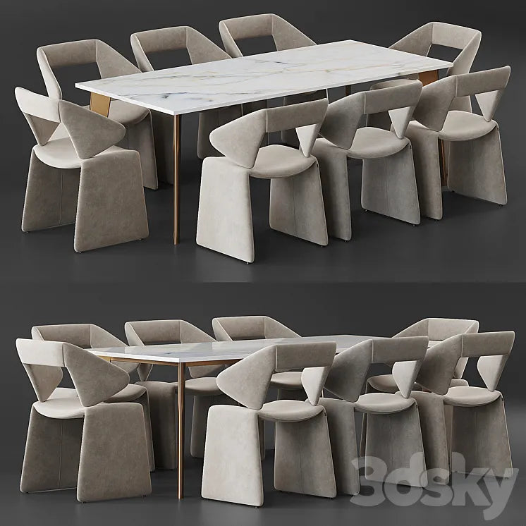 Artifort Suit chair Harper Brass table 3DSMAX Model