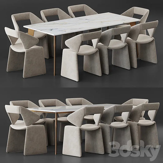 Artifort Suit chair Harper Brass table 3DSMAX Model