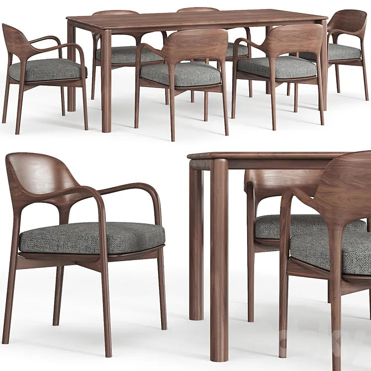 Artisan Neva table and Porada Ella chair 3DSMAX Model