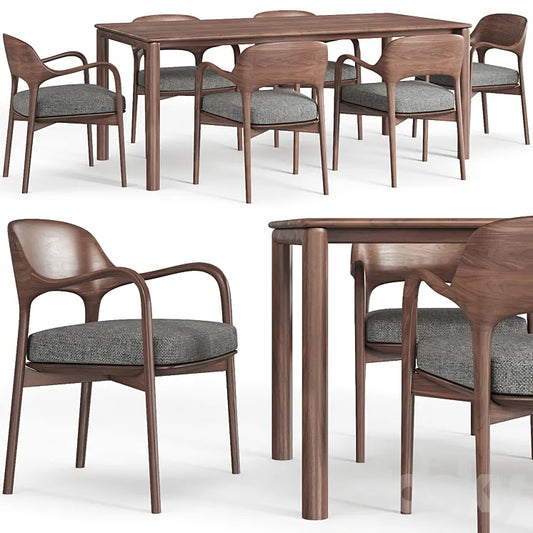 Artisan Neva table and Porada Ella chair 3DSMAX Model