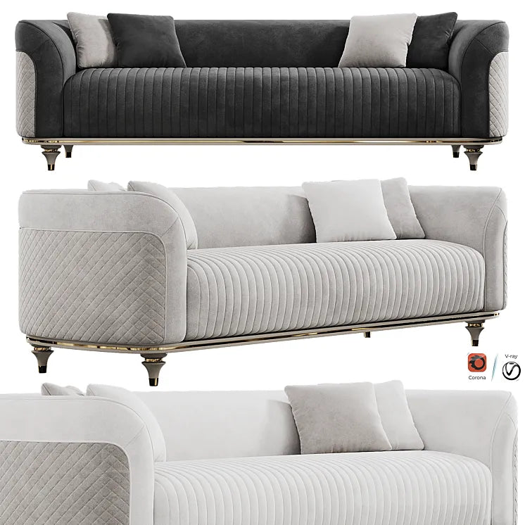 Arya Gold Sofa 3DSMAX Model