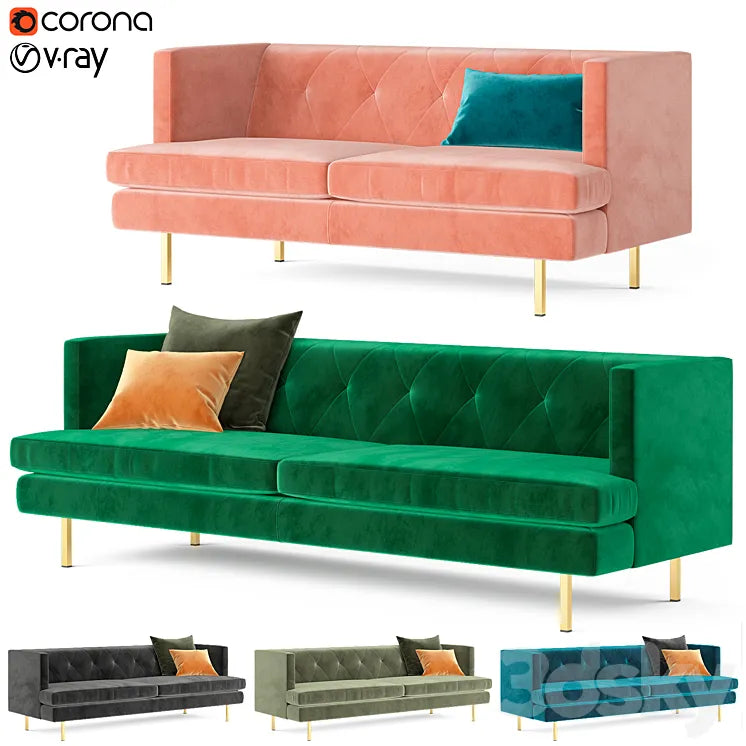 Avec sofa CB2 3DSMAX Model