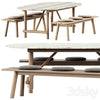 Ayana Outdoor Table and Bull Bench by B&B Italia 3DSMAX Model