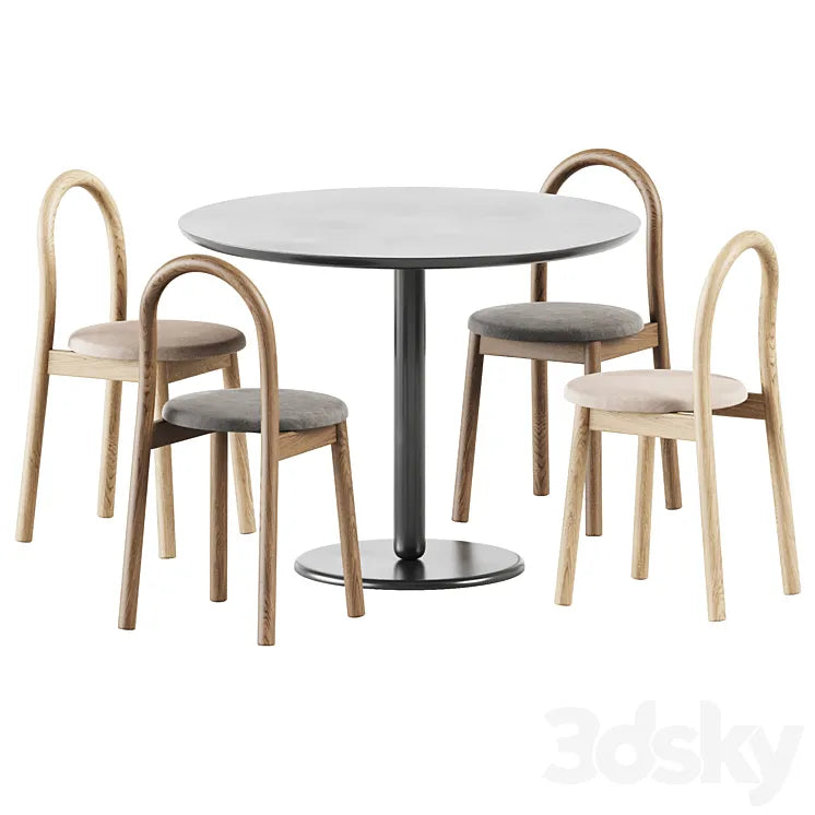 Balance Table by Calligaris and Bobby Upholstered Chair by DesignByThem 3DSMAX Model