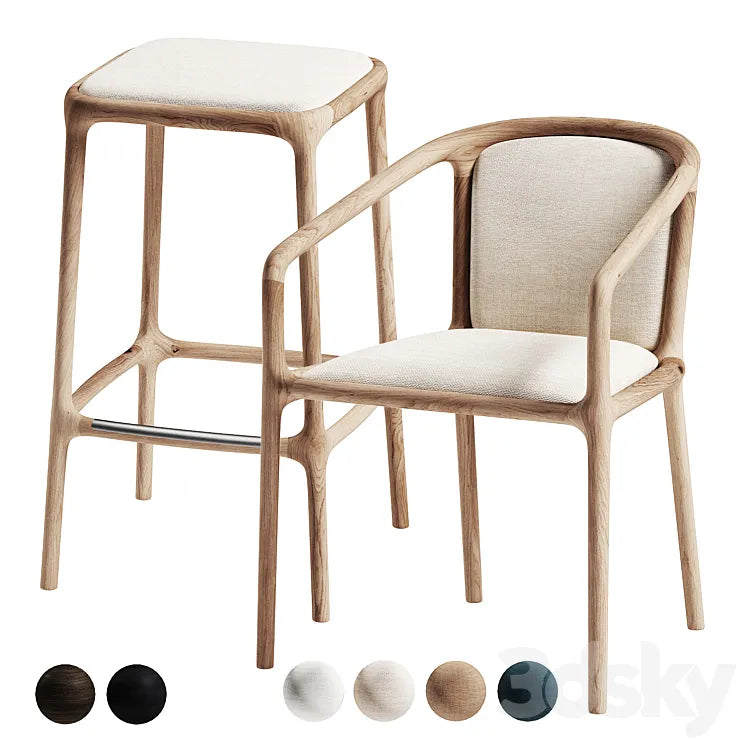 Bar and dining chair from KARIMOKU CASE STUDY 3DSMAX Model