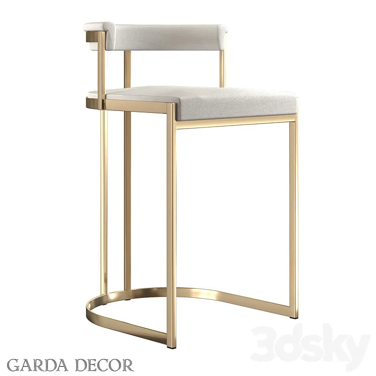 BAR CHAIR LIGHT GRAY VELOR (GOLD) GY-B8216GOLD-LG Garda Decor 3DSMAX Model
