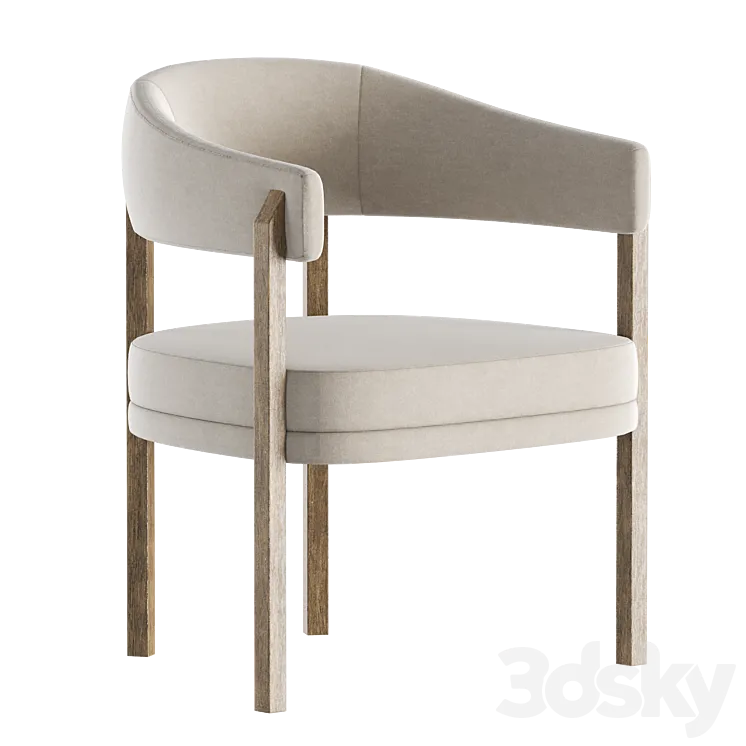 Barrel Dining Chair in Grizzly Taupe 3DSMAX Model
