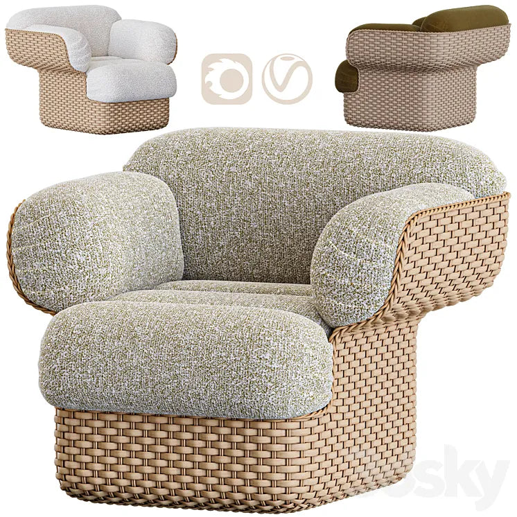 Basket Lounge Chair Gubi 3DSMAX Model