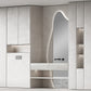 Bathroom furniture set 8. Monochrome grey. Curved mirror shape. Stone sink. Wall-mounted faucet. 3DS Max Model