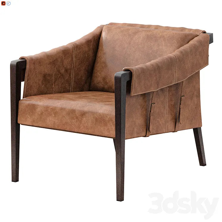BAUER TOP-GRAIN LEATHER CHAIR (WARM TAUPE DAKOTA) 3DSMAX Model