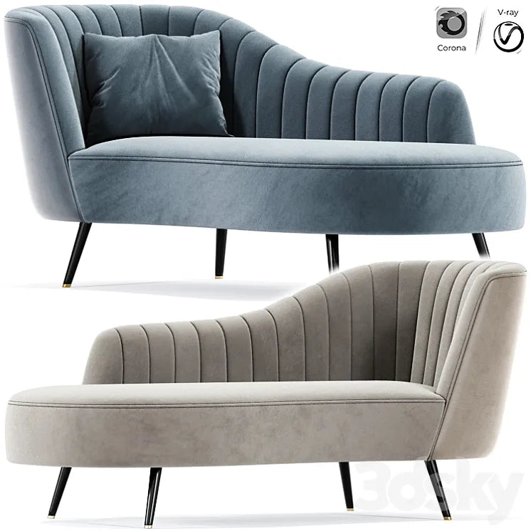 Baxton Kailyn Glam Chaise Lounge 3DSMAX Model