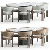 Bay wood chair and Calacatta table 3DSMAX Model