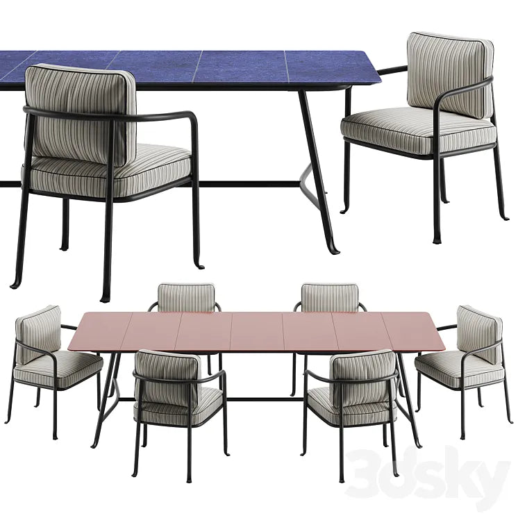 B&B Italia Borea Dining Set 3DSMAX Model