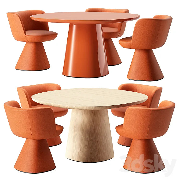 B&B Italia Dining Set 3DSMAX Model