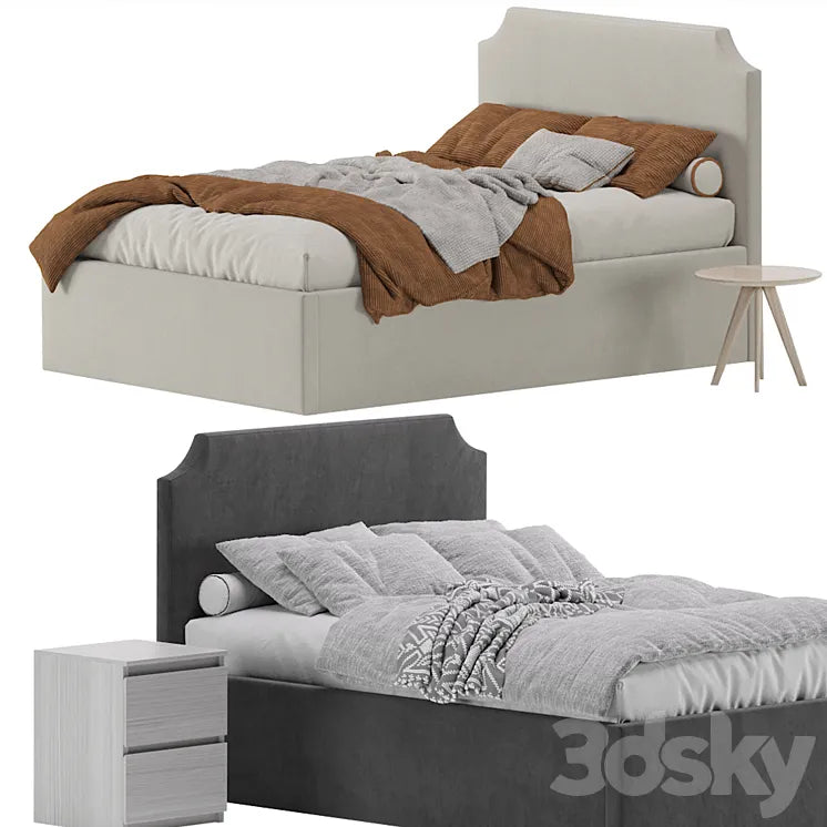 Bed Adona 140 Barhat Gray by Divan.ru 3DSMAX Model