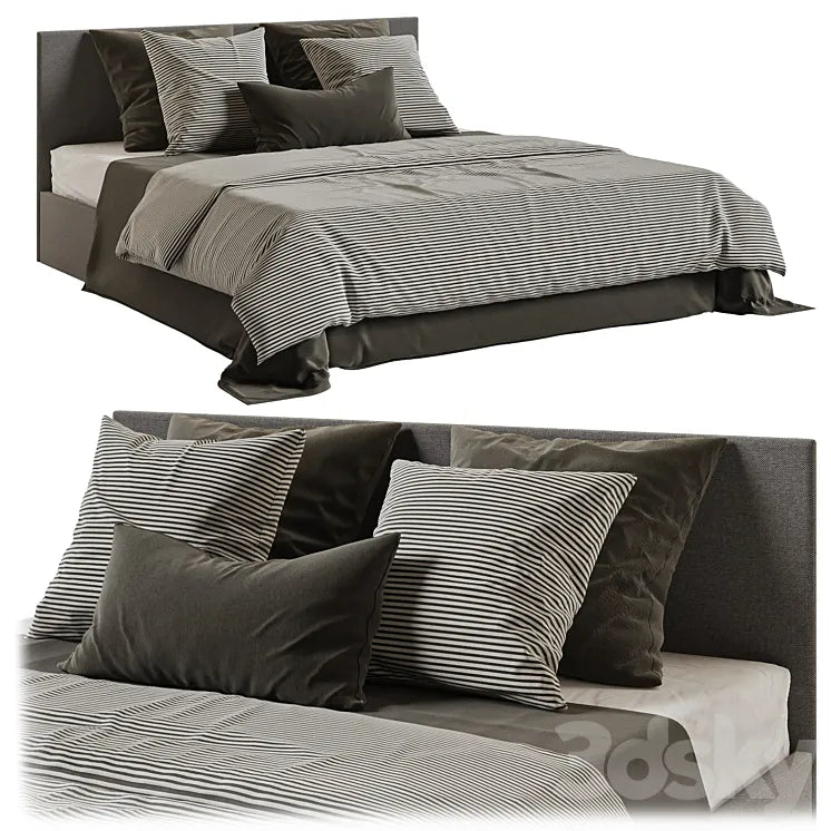 Bed Askona Evita with bedding 3DSMAX Model