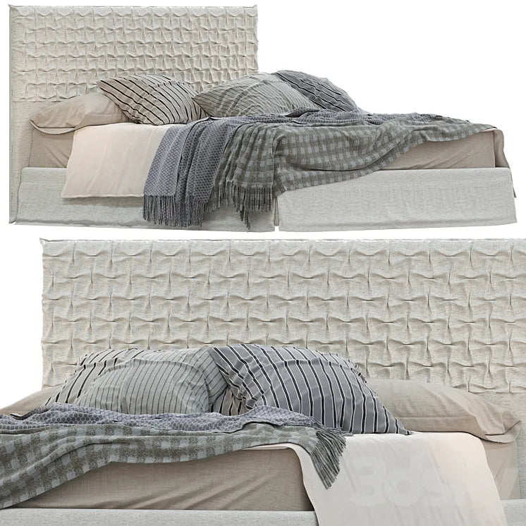 Bed from the factory Bolzan collection Clay headboard in the style of Sheen 3DSMAX Model