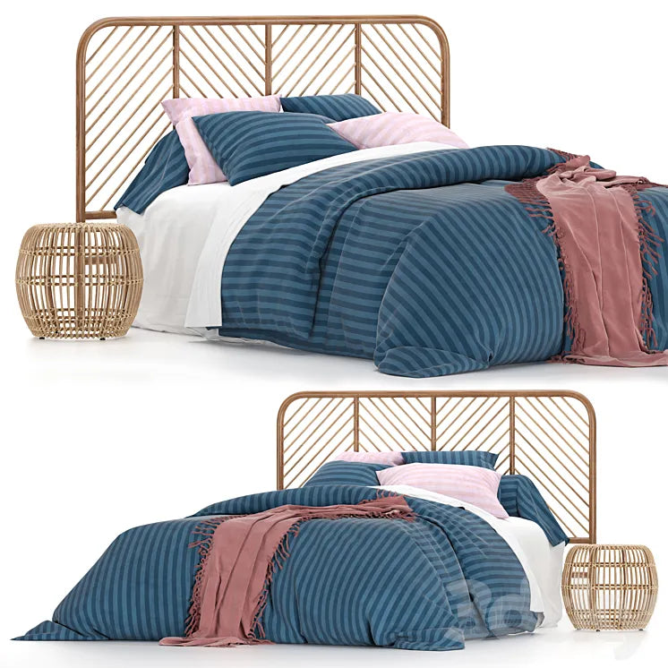 Bed made of LaRedoute bed linen 3DSMAX Model