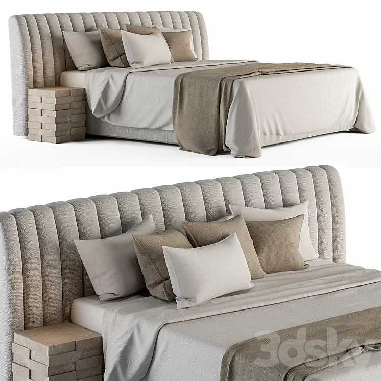 Bed Set 13 - White and Beige 3DSMAX Model