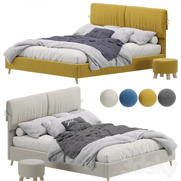 Bed Siteno Minced 160 Barhat Beige by Divan.ru / Bed Siteno 3DSMAX Model