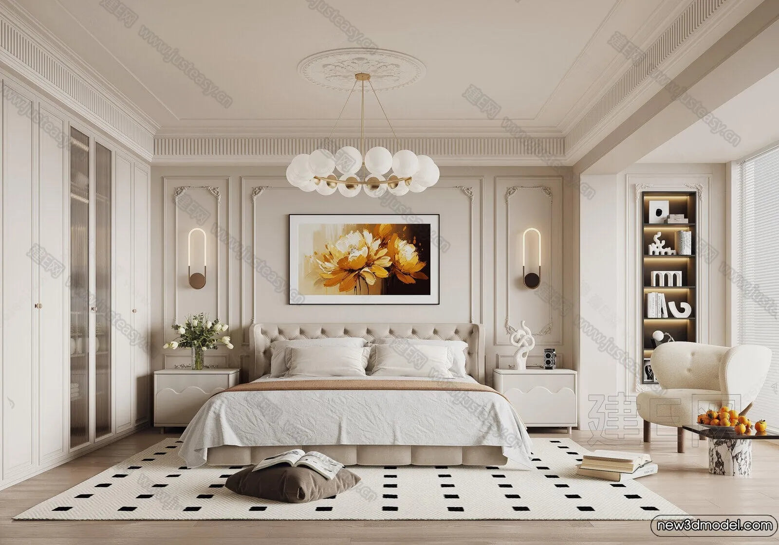 Bedroom – 3D Interior Scenes – Modern Style – 3D Models – 143