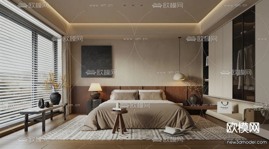 Bedroom – 3D Interior Scenes – Modern Style – 3D Models – 221