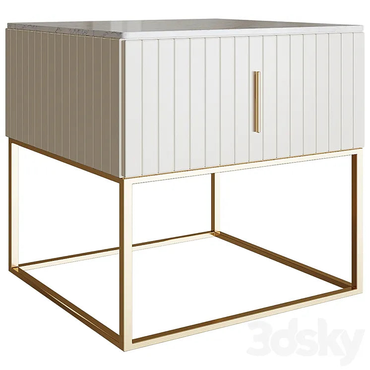 Bedside table Off White 3DSMAX Model
