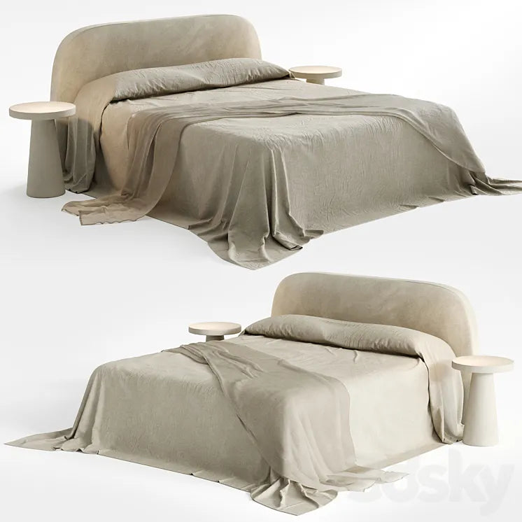 Beige bed linen Zara Home 3DSMAX Model