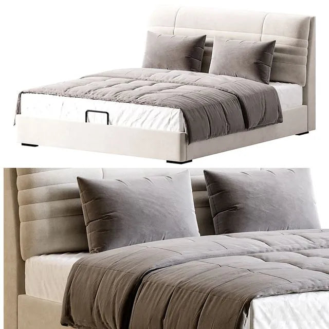 Beige Upholstered Modern Headboard 3dsMax Model