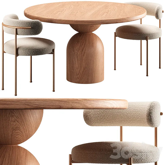 BELL TABLE and CB2 CHAIR 3DSMAX Model