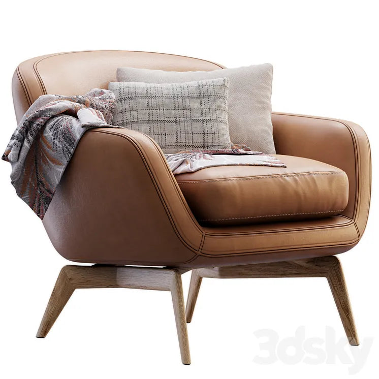 Belt Leather Armchair 3DSMAX Model