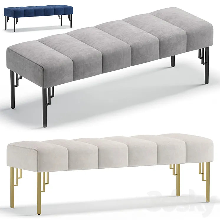 Bench WHITNEY by Cazarina Interiors 3 Colors Version 3DSMAX Model
