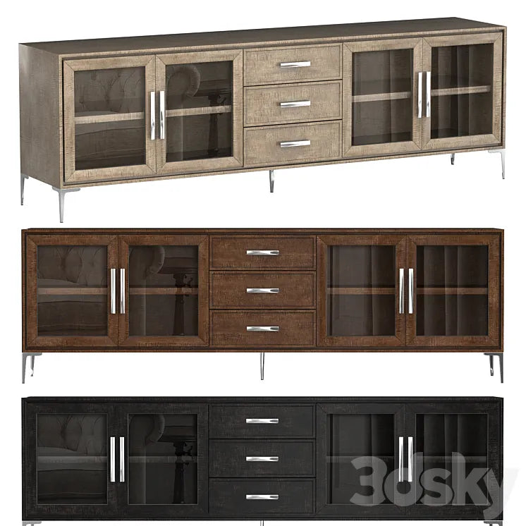 BENOIT GLASS 4-DOOR SIDEBOARD WITH DRAWERS 3DSMAX Model