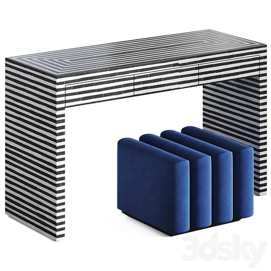 Black&white Indian Bone Inlay table by Loft concept 3DSMAX Model