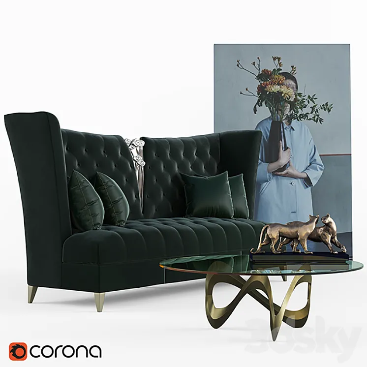 Bois De Vincennes sofa set. 3DSMAX Model