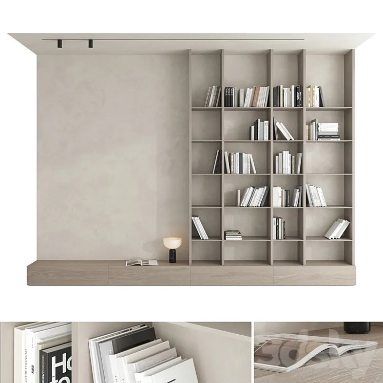 Bookcase set 01 3DSMAX Model