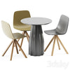 Burin Table D70 and Maarten Plastic Chair by Viccarbe 3DSMAX Model