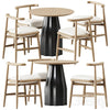 Burin Wooden Table D80 by Viccarbe and Chair Emilia by Meridiani 3DSMAX Model