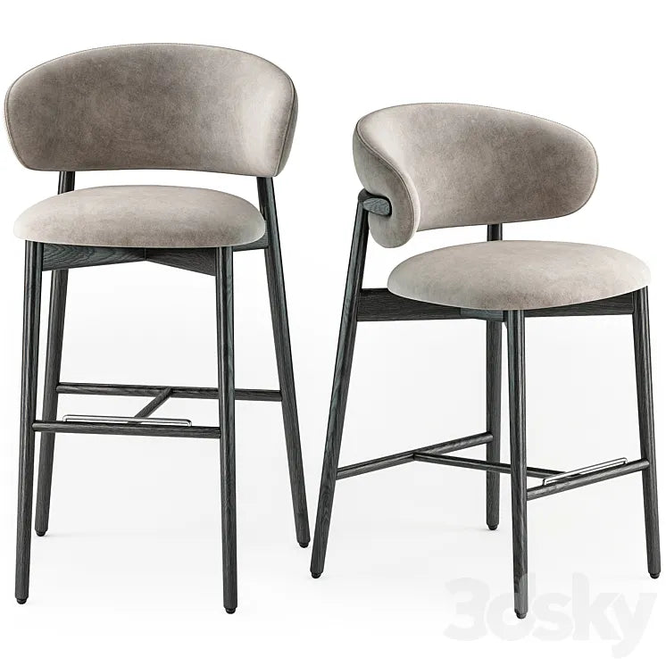 Calligaris Oleandro wood stool 3DSMAX Model