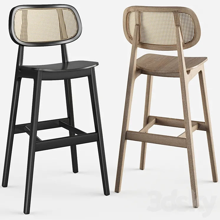 Cane wood restaurant bar stool 3DSMAX Model