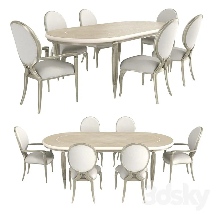Caracole Lilian Dining table and chairs 3DSMAX Model