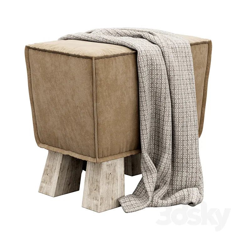 Carmela Cottage Ottoman by Union Rustic 3DSMAX Model
