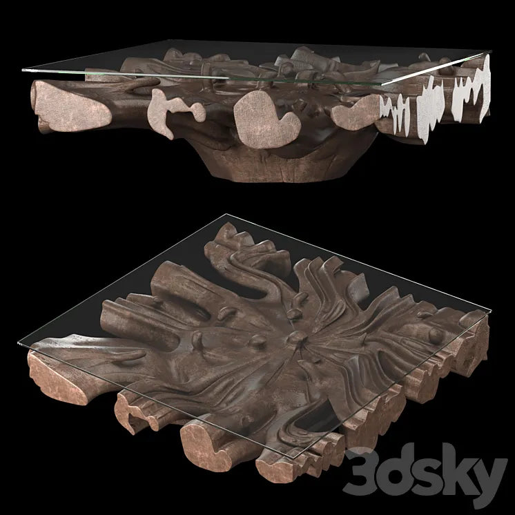 CAST ROOT SQUARE COFFEE TABLE - 48 3DSMAX Model