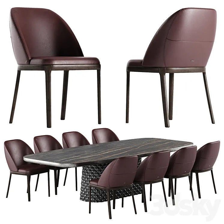 Cattelan Italia Atrium Keramik Premium table Mariel chair set 3DSMAX Model