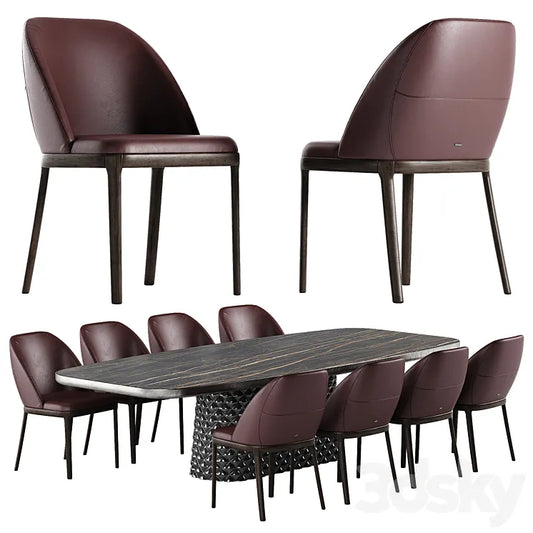 Cattelan Italia Atrium Keramik Premium table Mariel chair set 3DSMAX Model