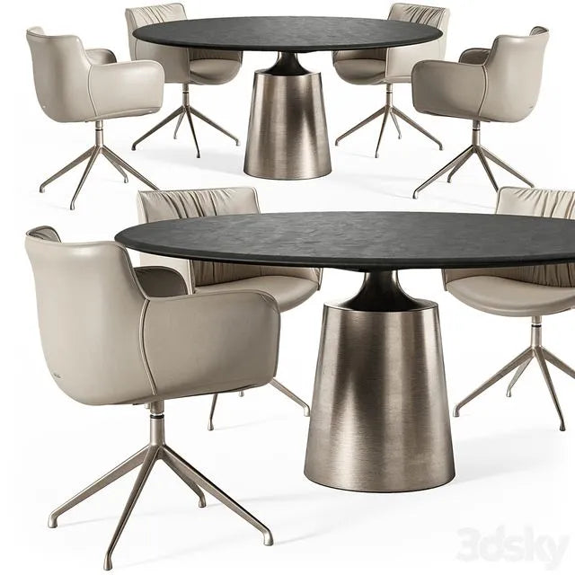 Cattelan Italia Yoda Argile table Rhonda chair 3dsMax Model