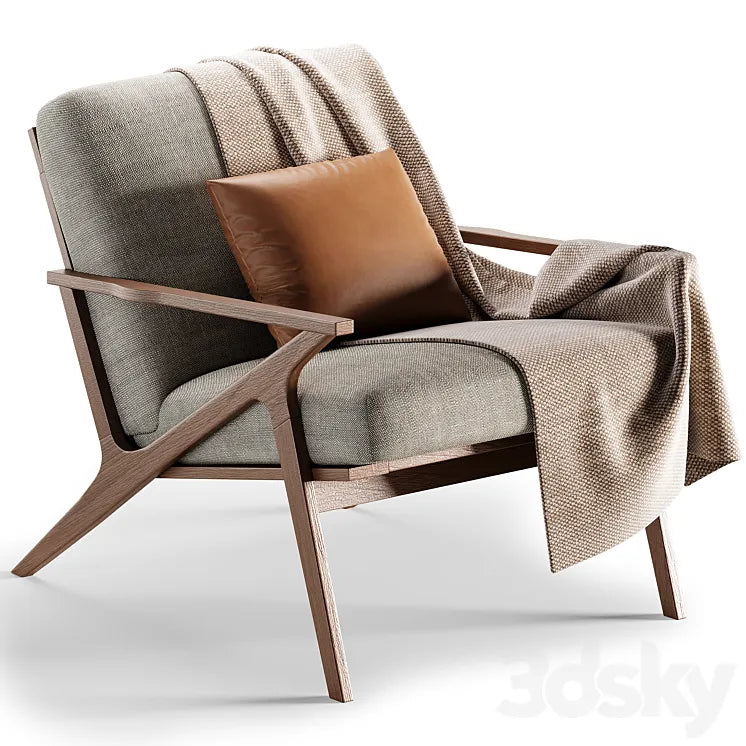 Cavett Wood Frame Accent Chair 3DSMAX Model