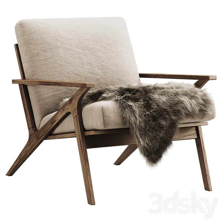Cavett Wood Frame Chair 3DSMAX Model