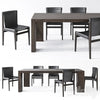 CB2 Burano Charcoal Gray Leather Sling Chair Blox Dining Table 3DSMAX Model