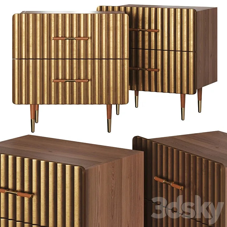 CB2 Crimped Gold Leaf Nightstand 3DSMAX Model